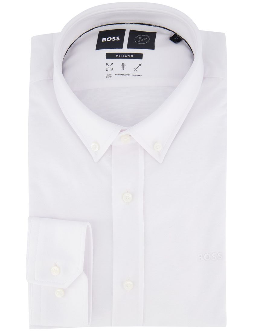 overhemd Boss Regular Fit effen wit