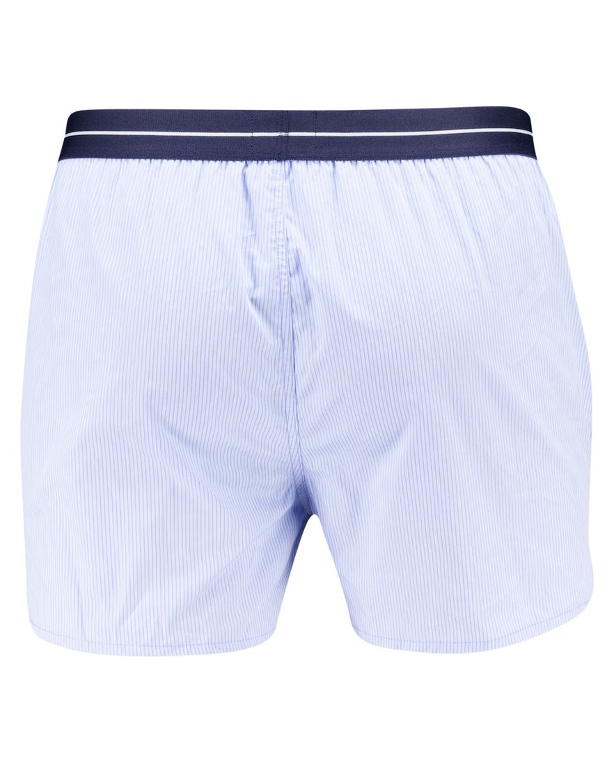 Boss Boxershort lichtblauw geruit effen 2-pack katoen