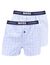 Boss Boxershort lichtblauw geruit effen 2-pack katoen