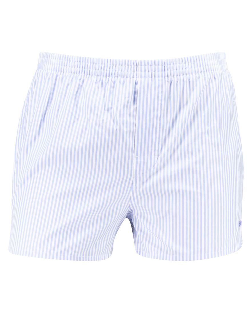 BOSS Black boxershorts blauw-wit gestreept-geruit 2-pack