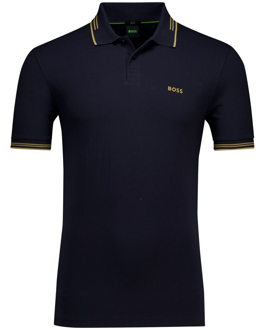 Boss Green polo paul donkerblauw slim fit