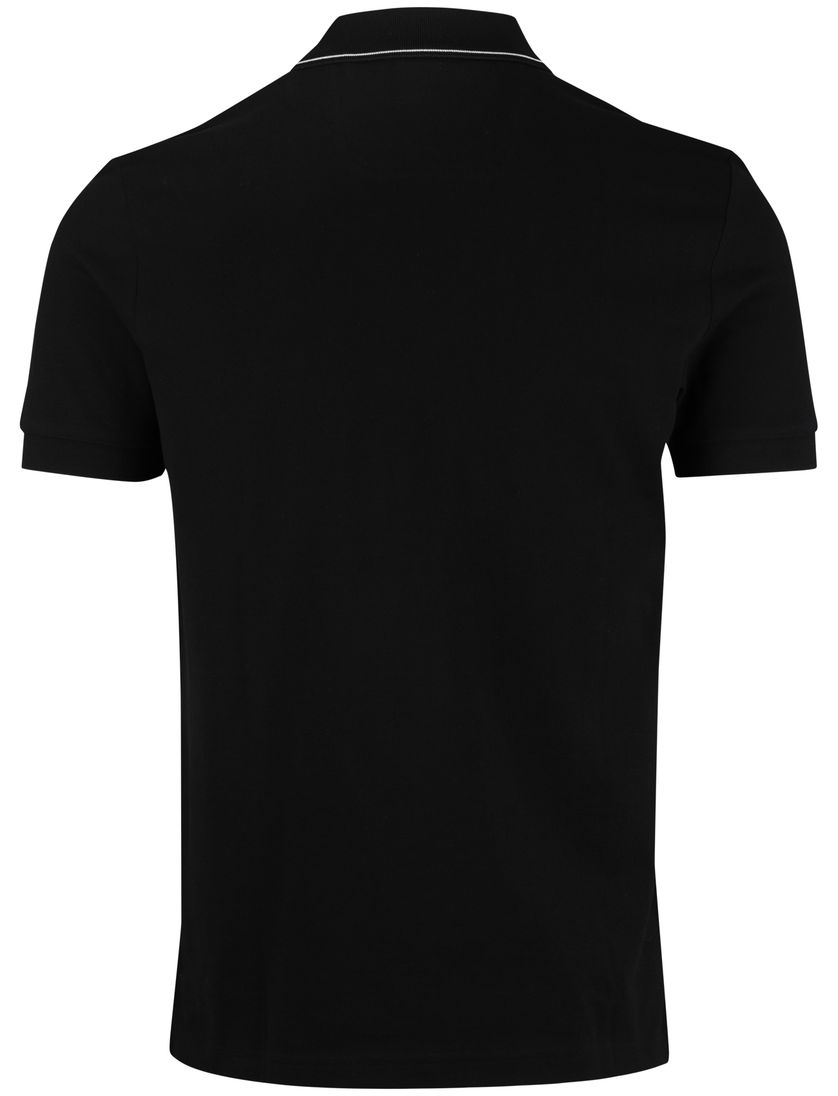 Boss Paule poloshirt slim fit effen zwart korte mouw