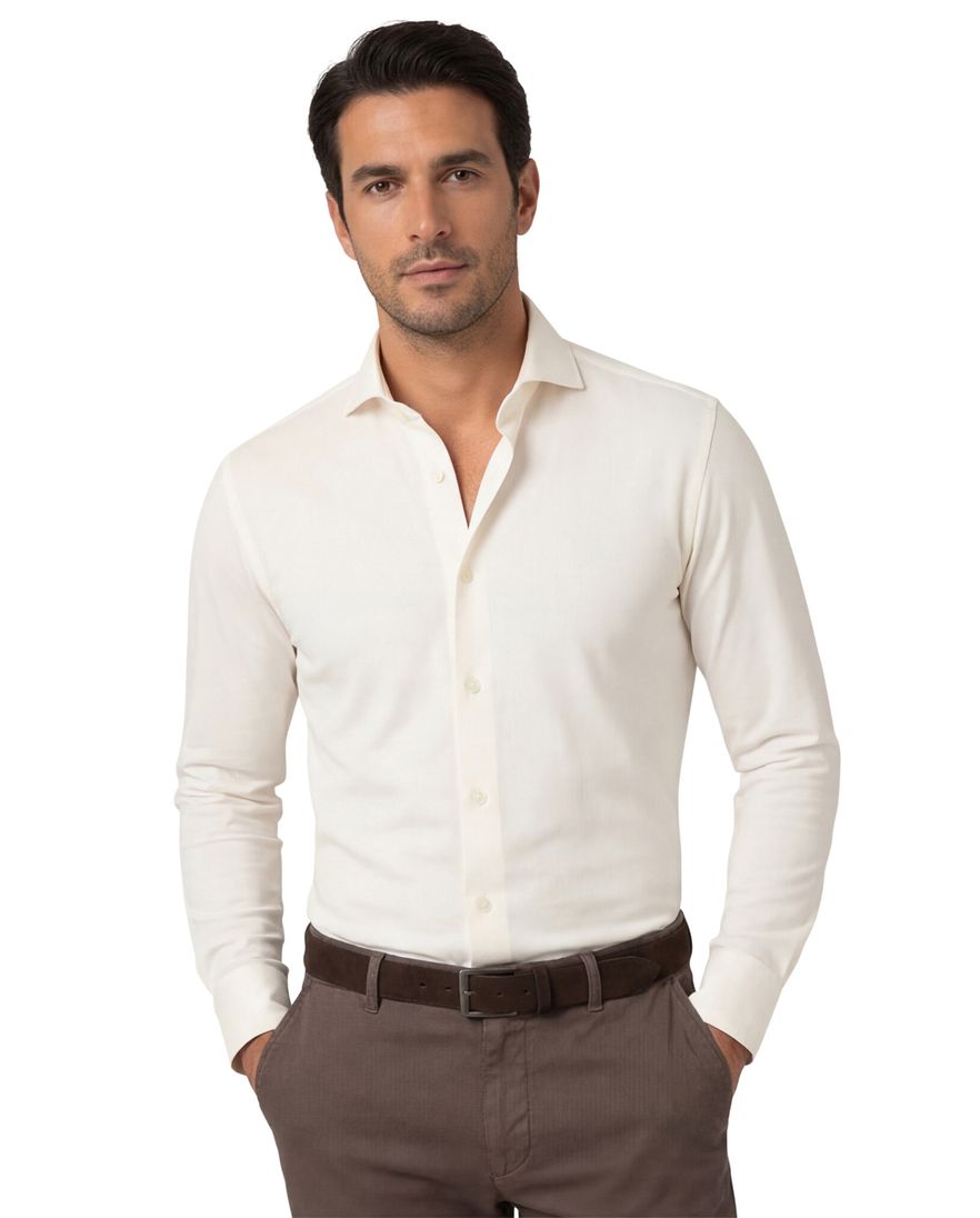 Desoto overhemd essential katoen creme