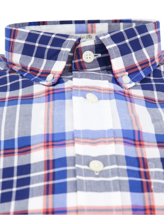 Gant overhemd wit geruit button-down