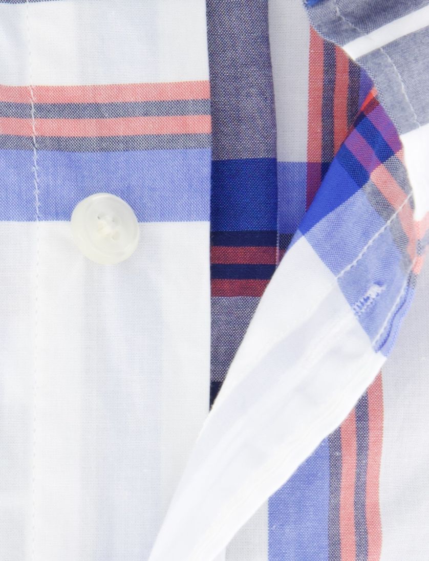 Gant overhemd wit geruit button-down wijde fit