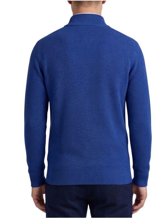 Gant vest blauw pique katoen