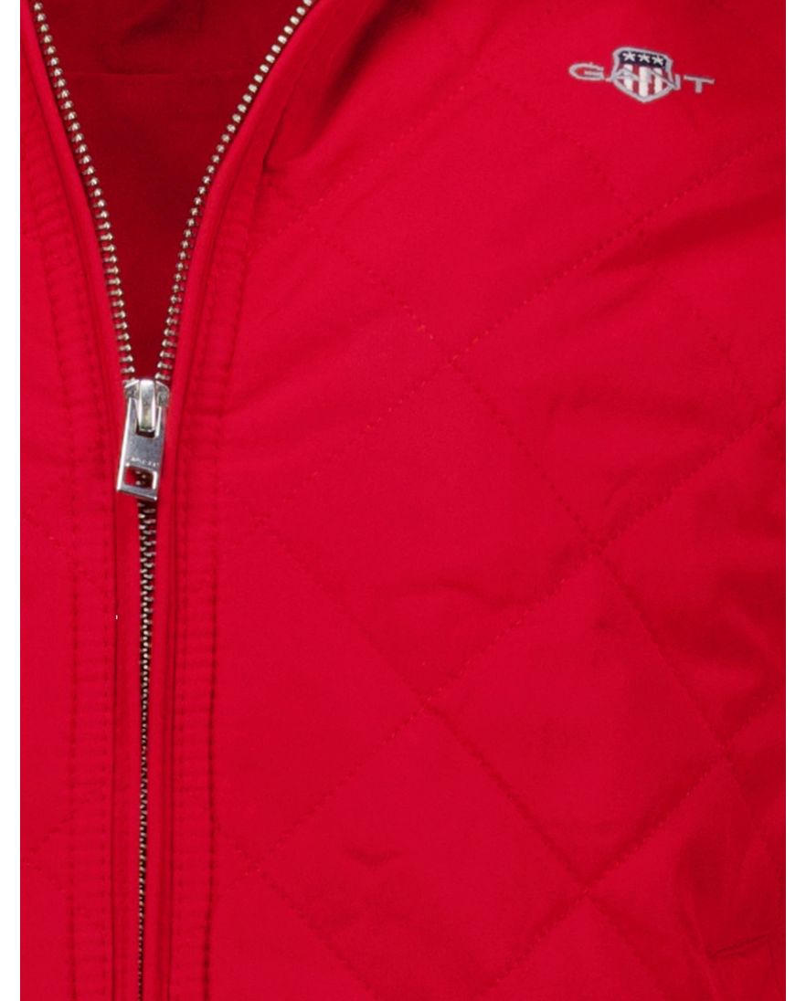 Gant jack rood effen hoge hals gewatteerd