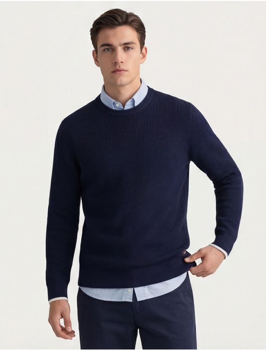 Gant ribbed trui navy