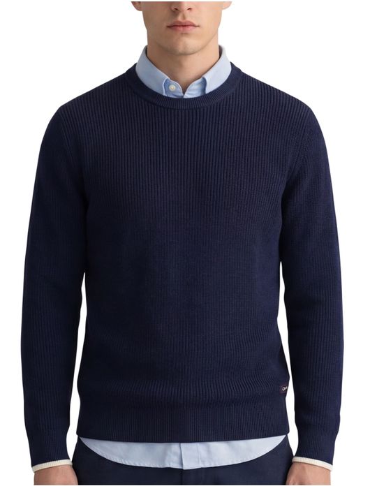 Gant ribbed trui navy