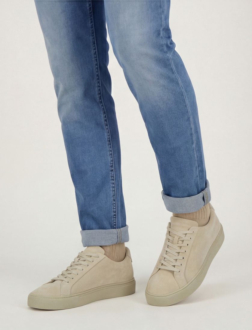 Blackstone sneakers grijs effen suede