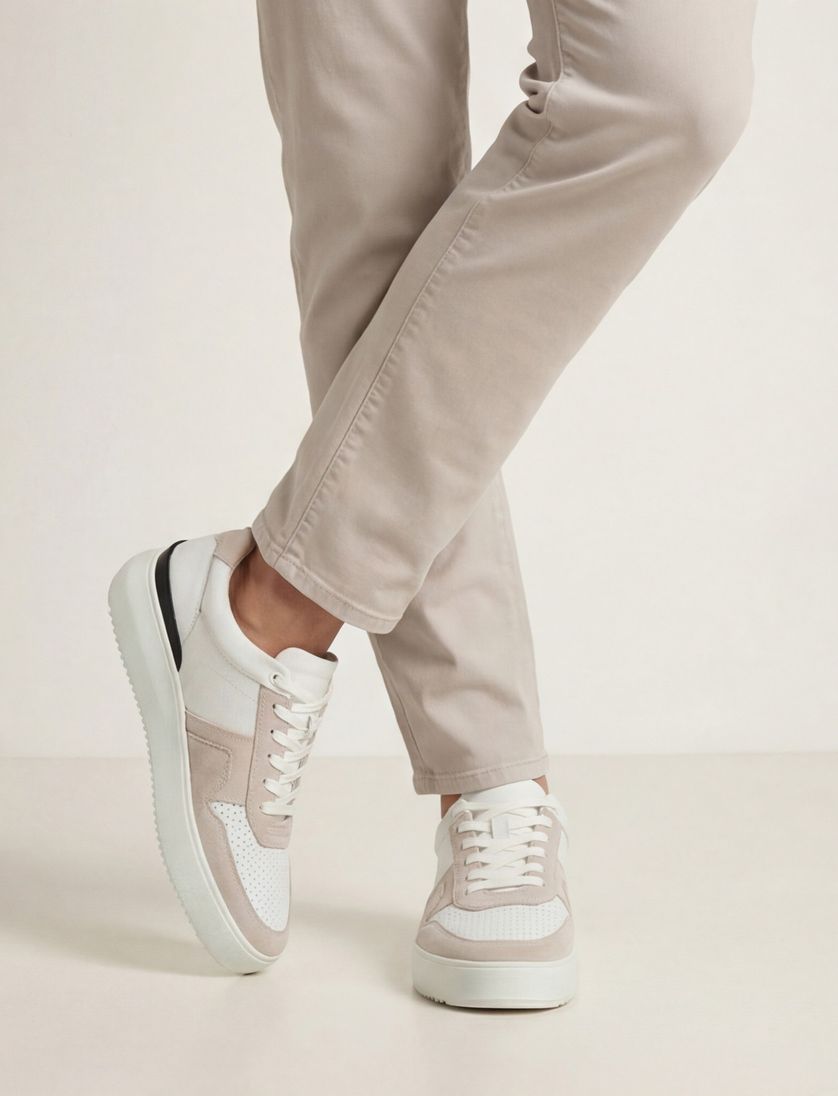 Blackstone sneakers wit beige veters
