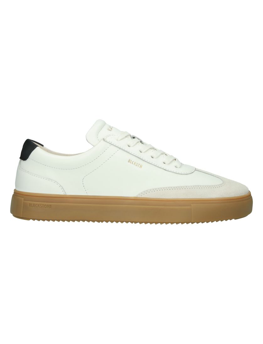 Blackstone sneakers wit creme structuur veters