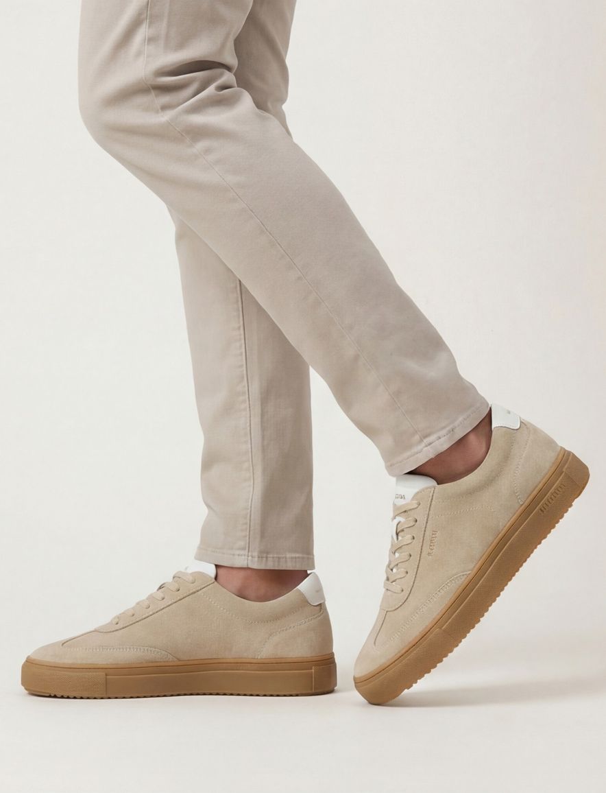 Blackstone sneakers beige effen veters
