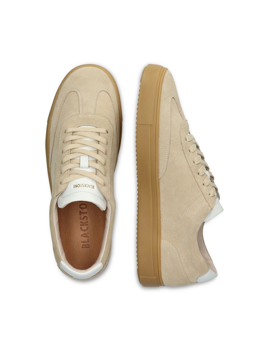 Blackstone sneakers beige effen veters