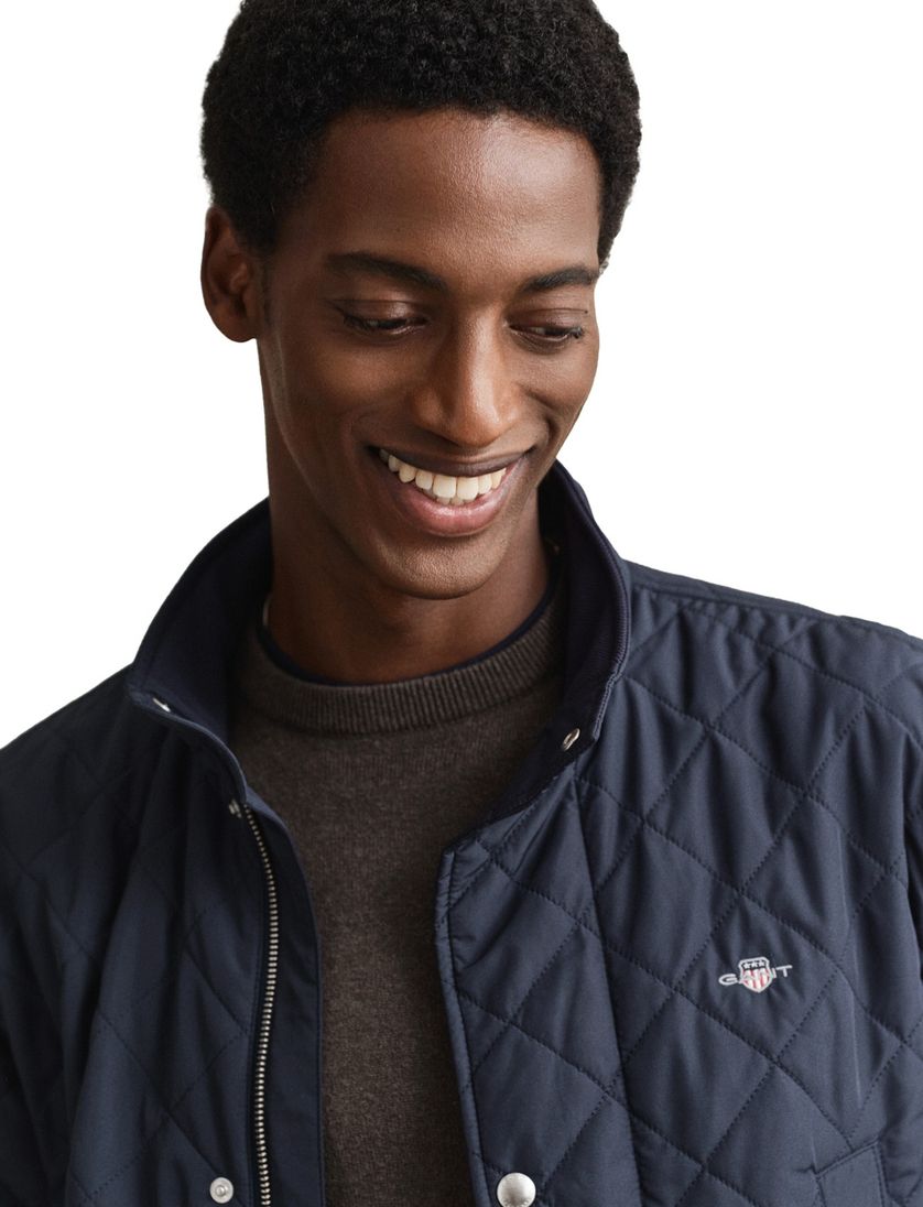 Gant Windcheater tussenjas donkerblauw effen