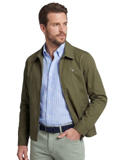 Gant Gant jack moss groen effen katoen rits