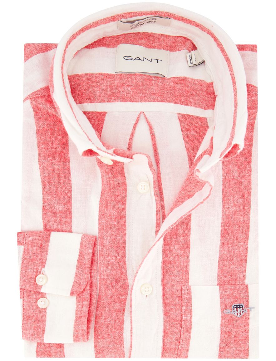 Gant overhemd rood wit gestreept
