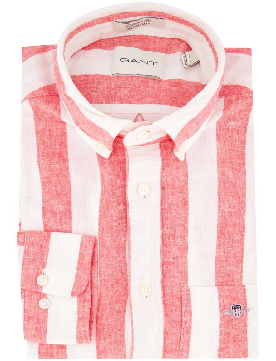 Gant overhemd rood wit gestreept