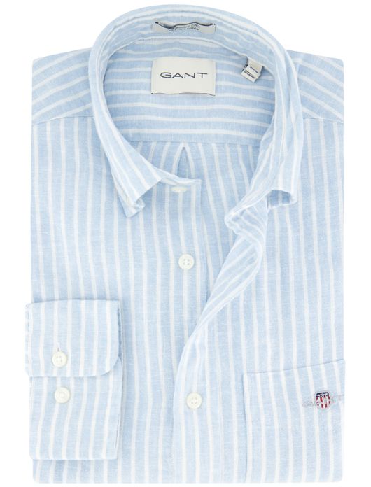 Gant overhemd lichtblauw gestreept