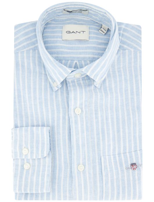 Gant overhemd lichtblauw gestreept