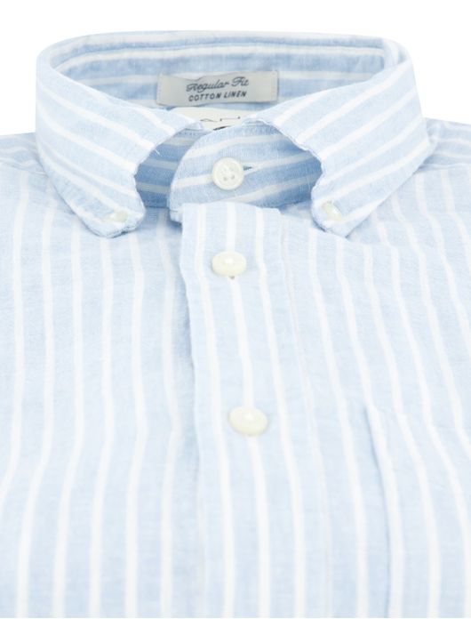 Gant overhemd lichtblauw gestreept