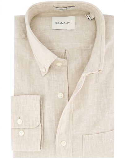 Gant Gant overhemd beige linnen