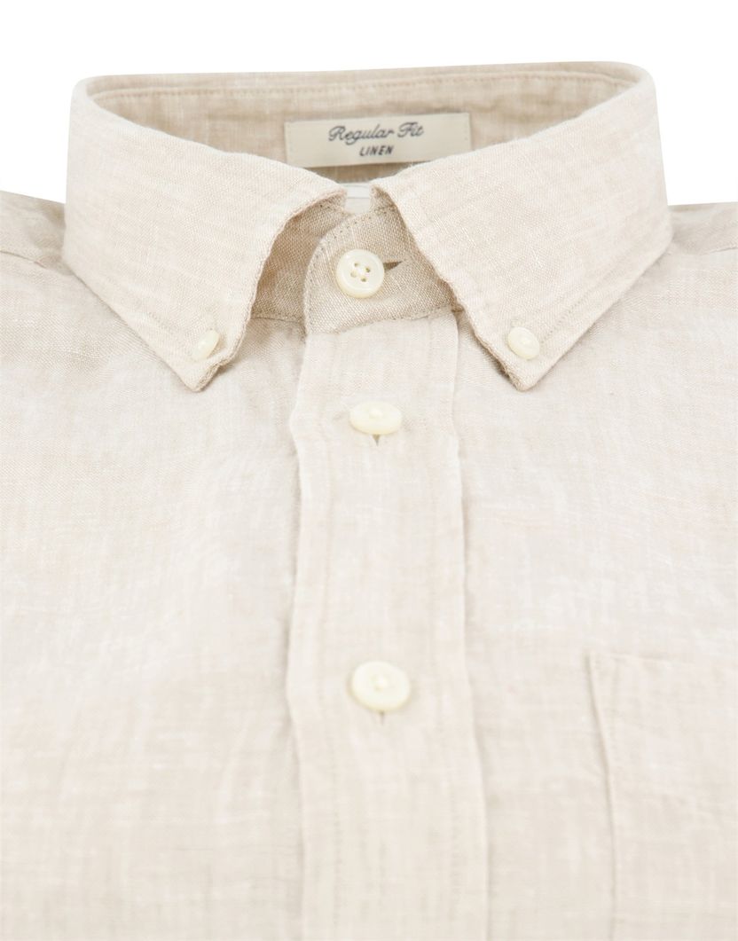 Gant overhemd beige linnen button-down