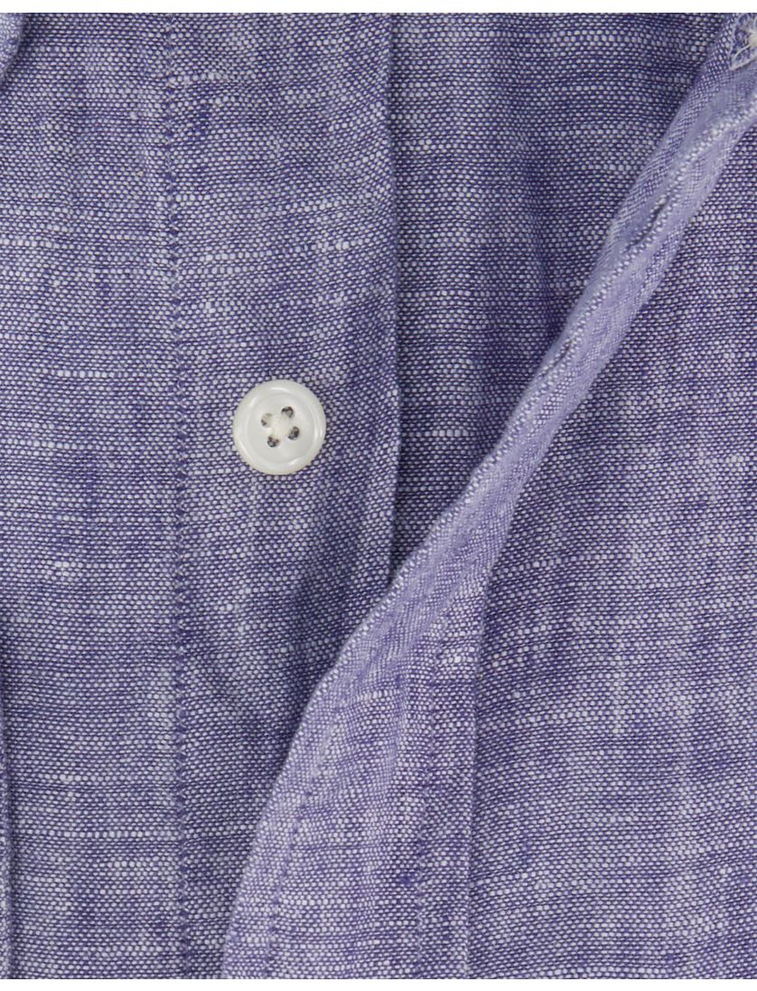 Gant overhemd donkerblauw linnen gemêleerd