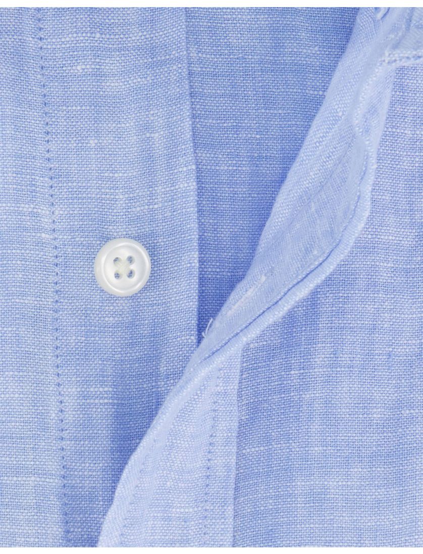 Gant overhemd lichtblauw linnen borstzak