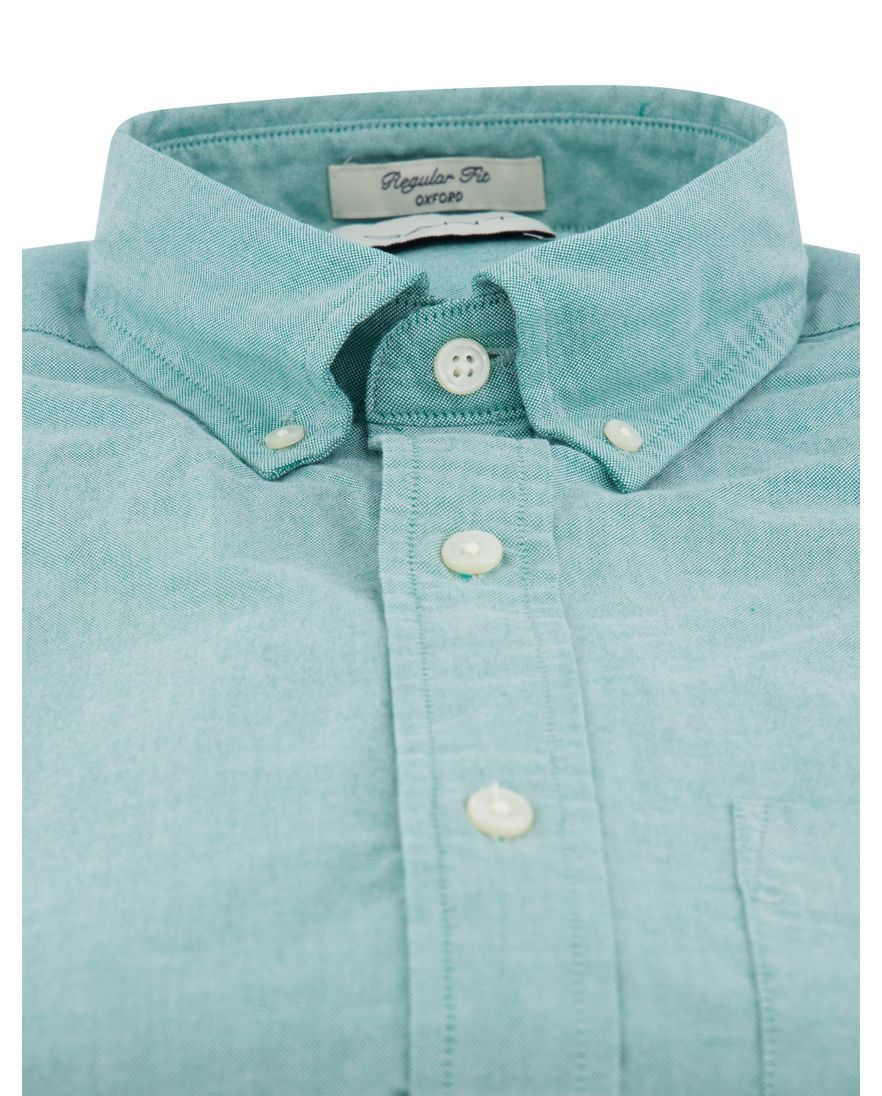 Gant katoenen overhemd korte mouw turquoise