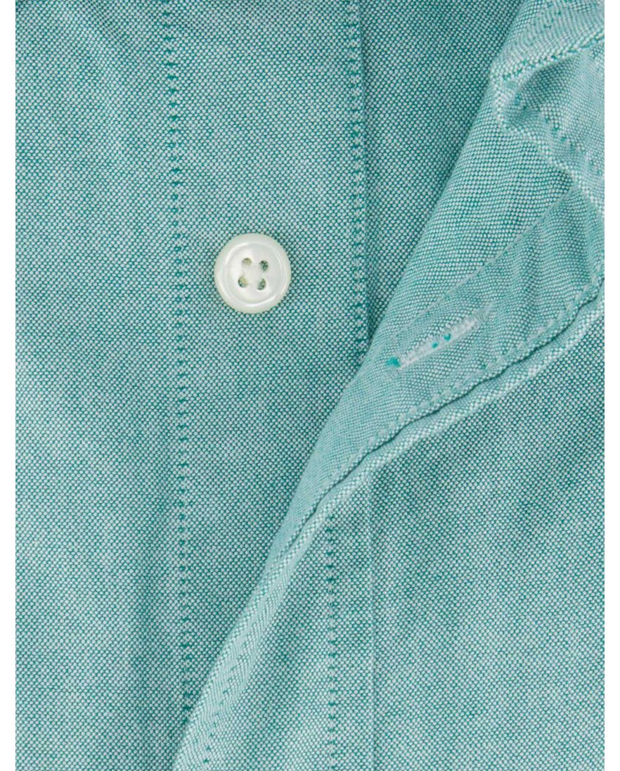 Gant katoenen overhemd korte mouw turquoise