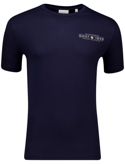 Gant Gant printed graphic t-shirt donkerblauw katoen