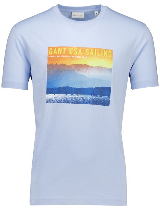 Gant t-shirt lichtblauw Placed Graphic