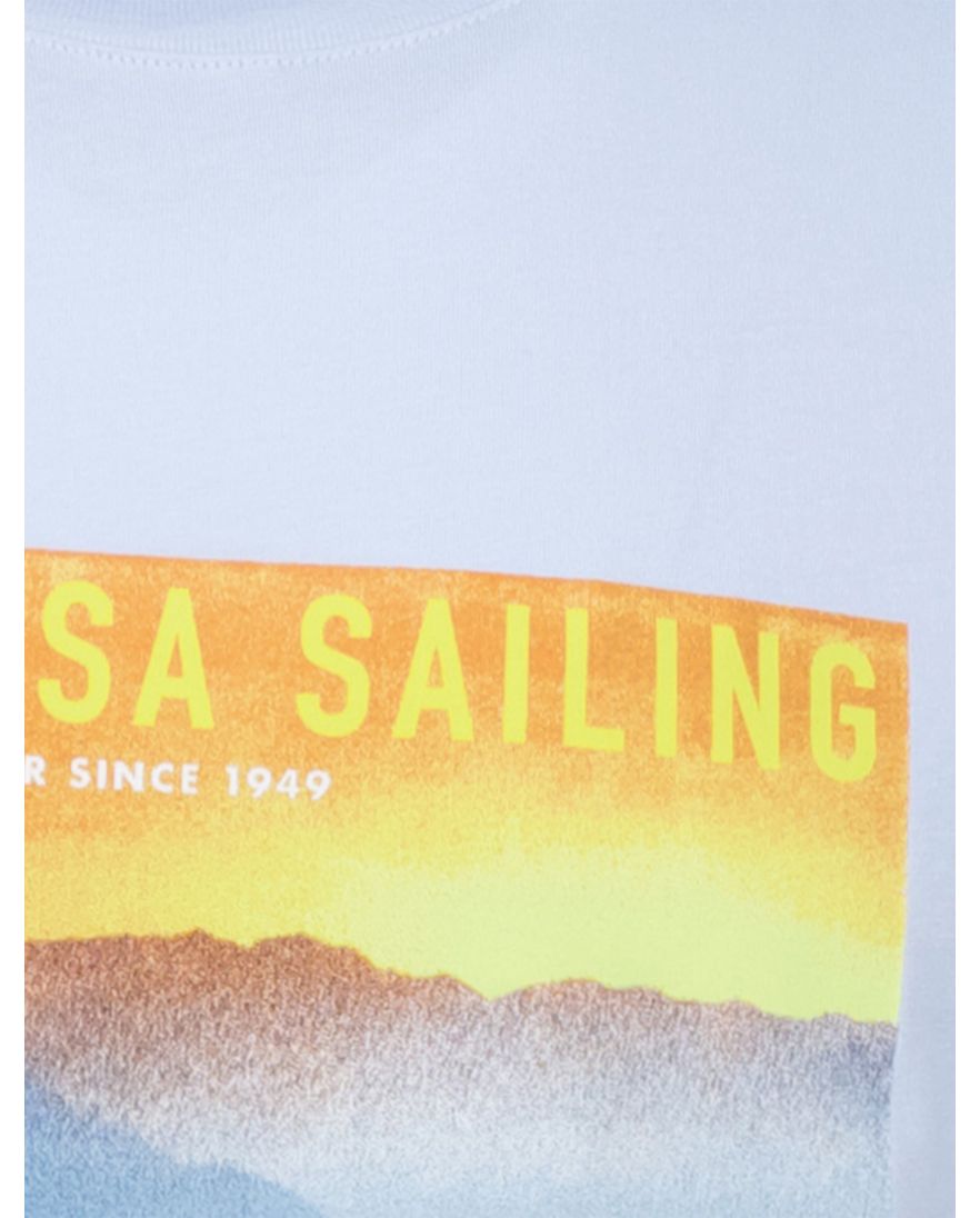 Gant t-shirt blauw opdruk effen katoen