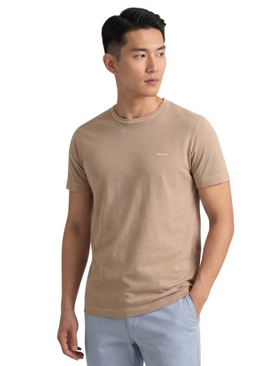Gant Gant T-shirt bruin effen normale fit katoen