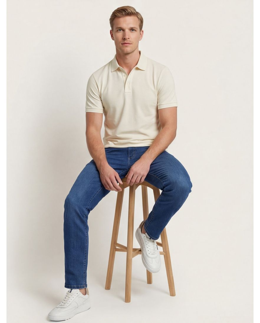 Gant polo creme Sunfaded SS Polo effen korte mouw