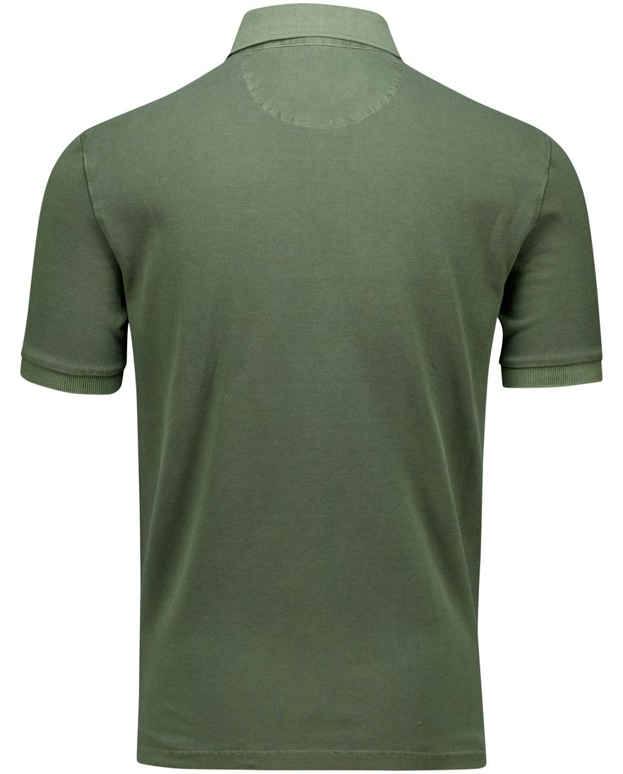 Gant polo groen effen 3 knoops Sunfaded SS korte mouw