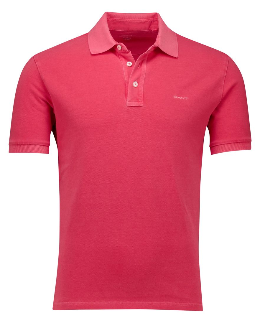 Gant polo watermeloen rood effen korte mouw