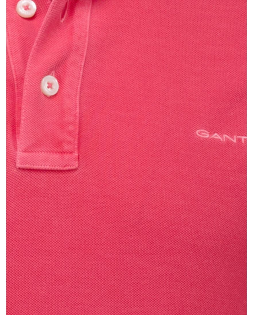 Gant polo watermeloen rood effen korte mouw