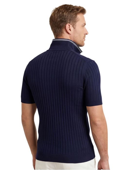 Gant polo donkerblauw strepen