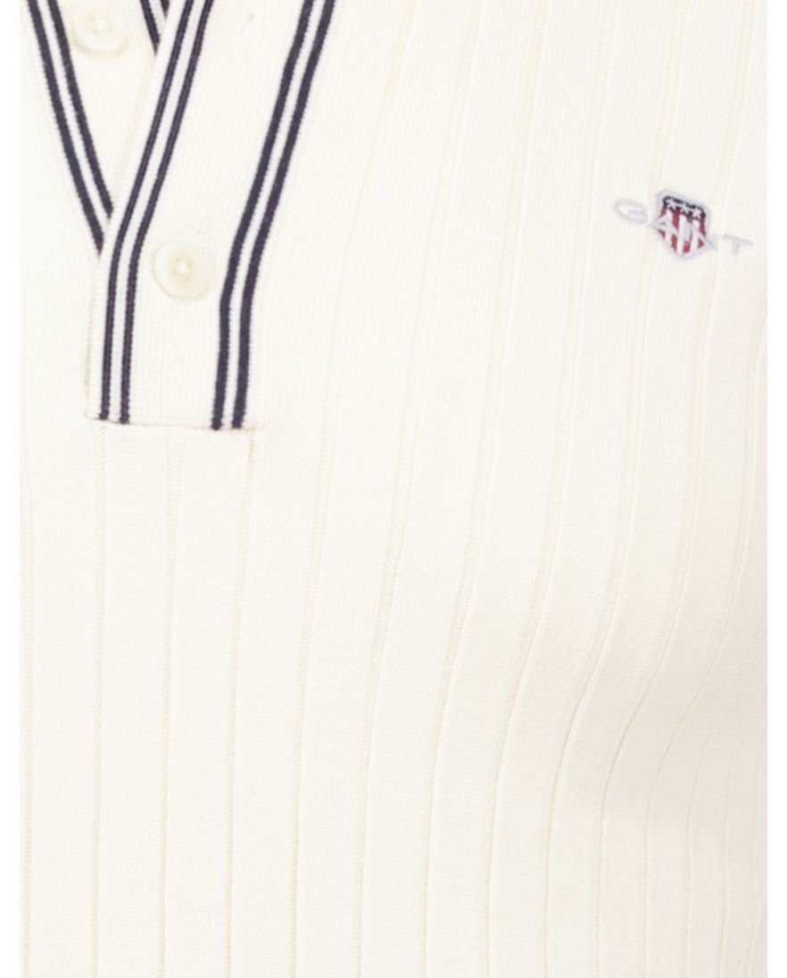 Gant poloshirt creme katoen gebreid