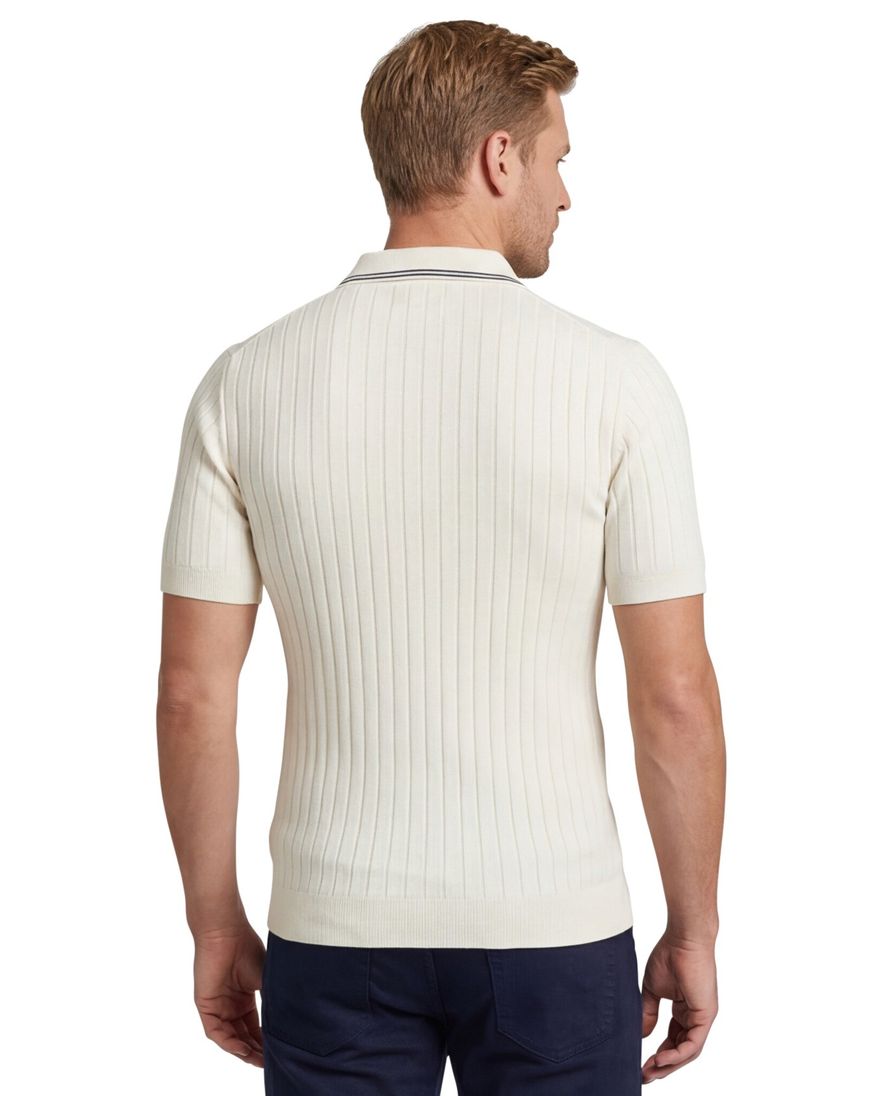 Gant poloshirt creme katoen gebreid