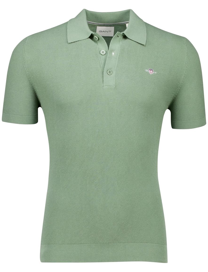 Gant polo groen effen pique