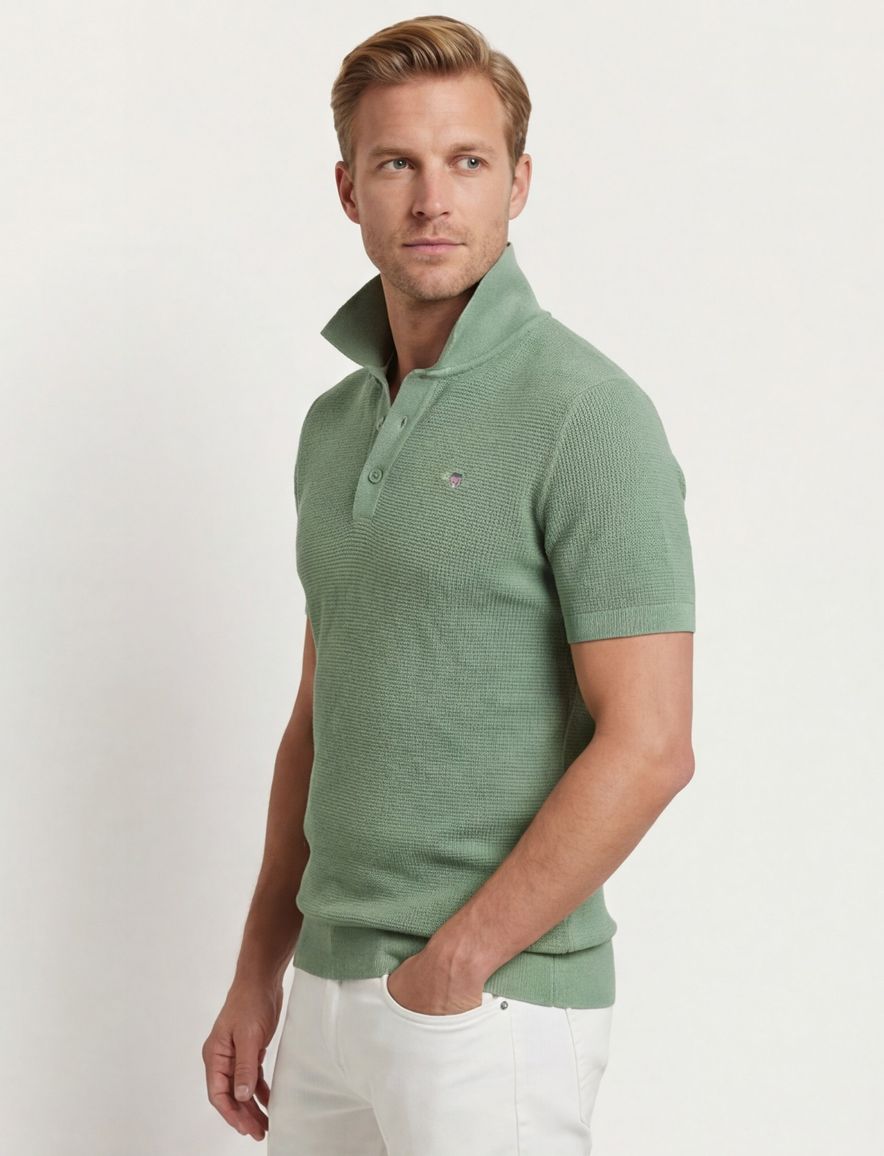 Gant polo groen effen pique