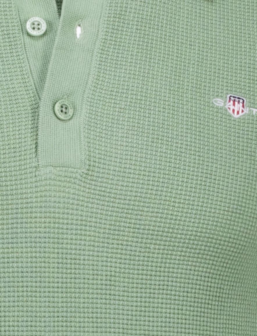 Gant polo groen effen pique