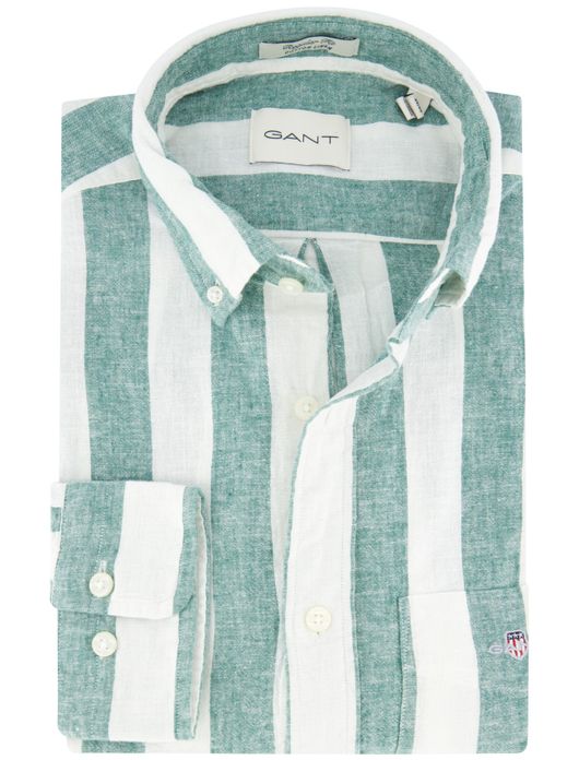 Gant overhemd groen gestreept