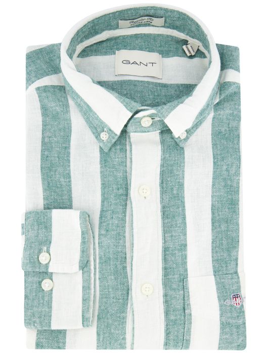 Gant overhemd groen gestreept