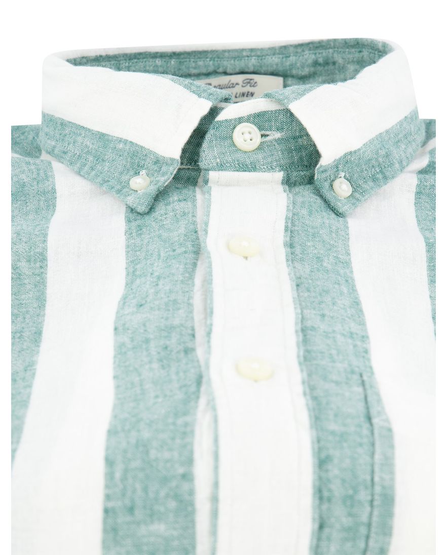 Gant overhemd groen gestreept lange mouw