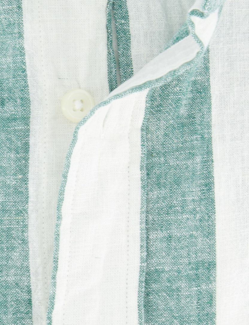 Gant overhemd groen gestreept linnen