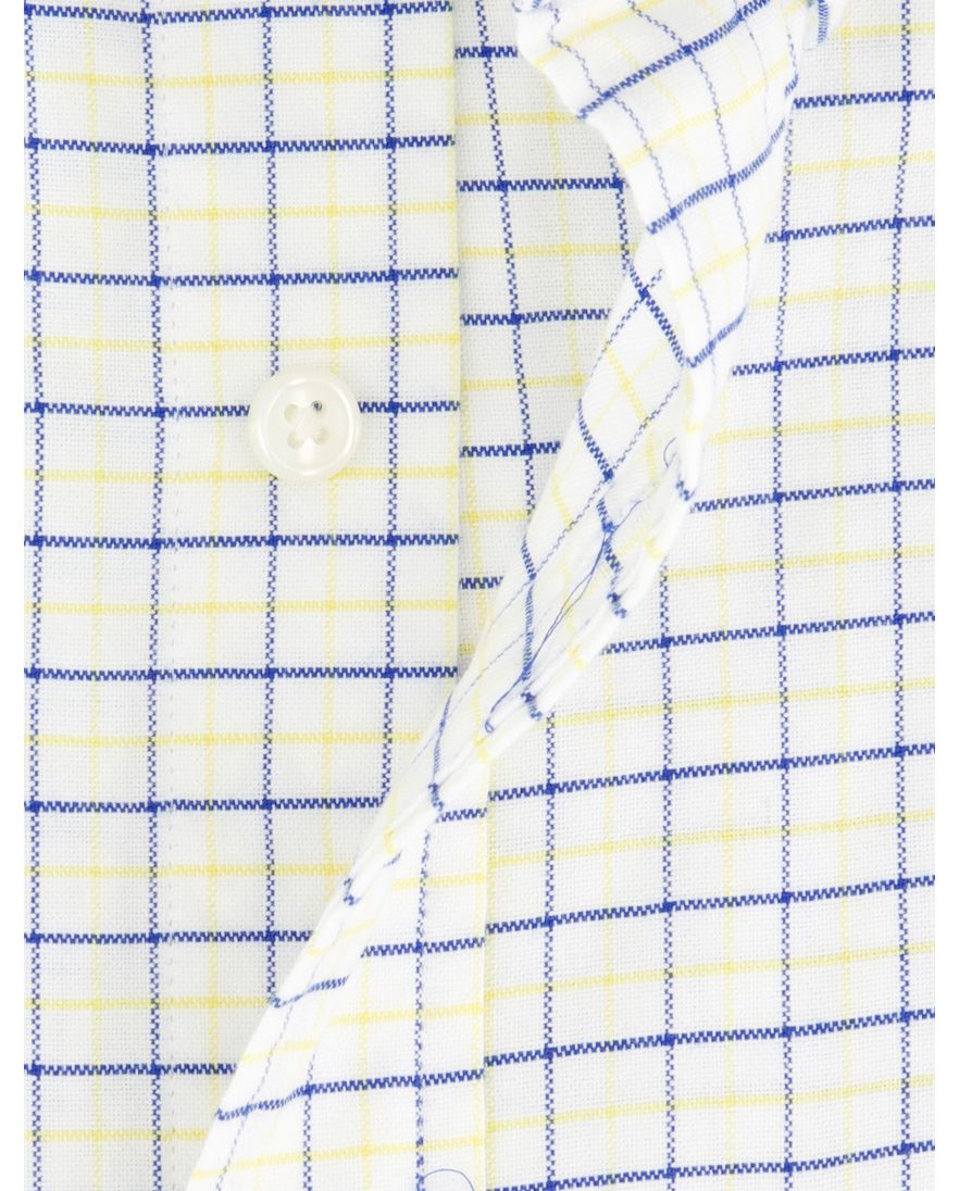 Gant overhemd blauw geel wit geruit